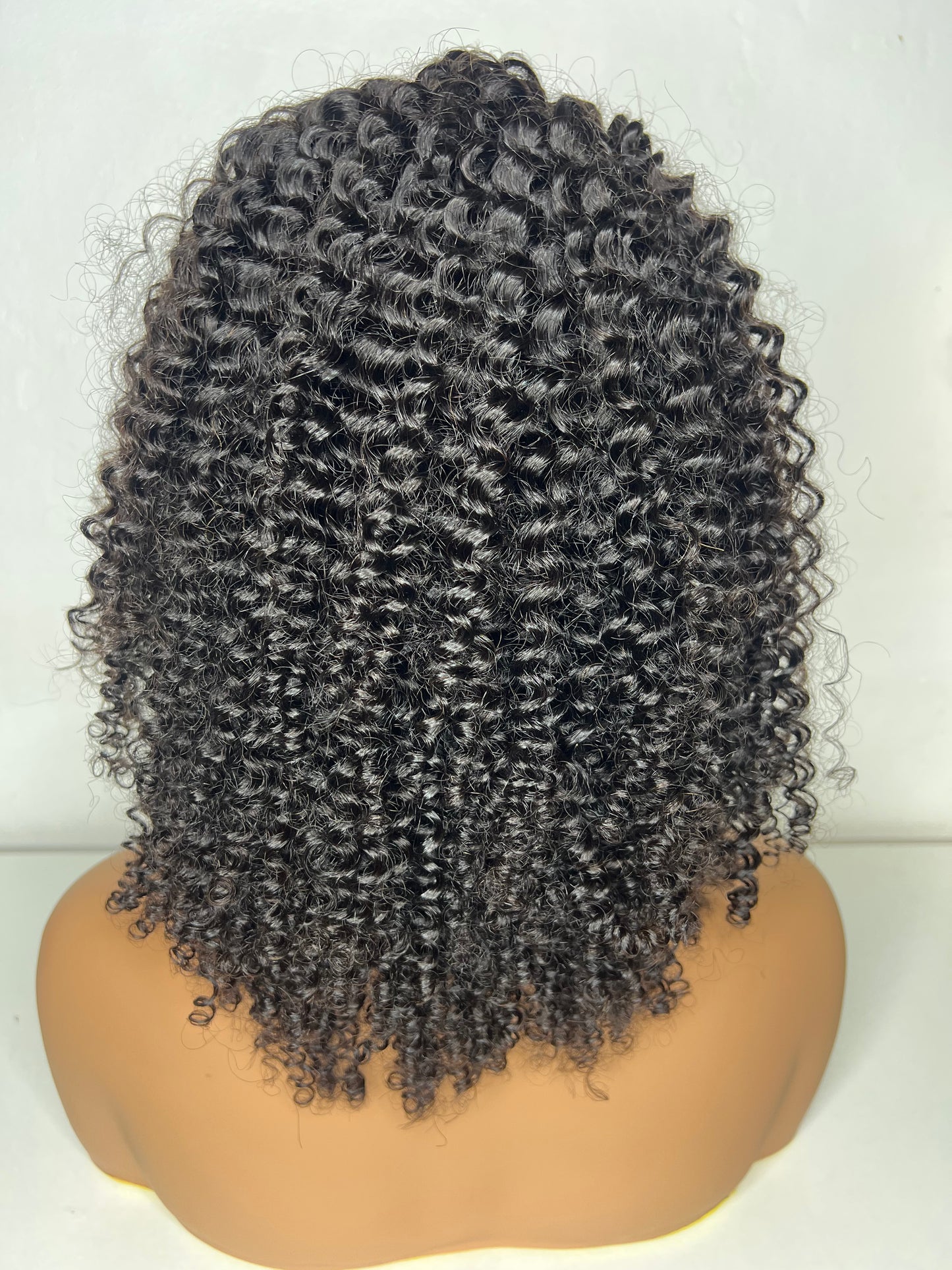 Top Raw Virgin HD Lace Frontal Wig – 4x4 – 14” – 180% Kinky Curly – Sliding Band